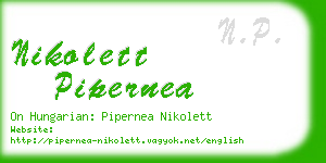 nikolett pipernea business card